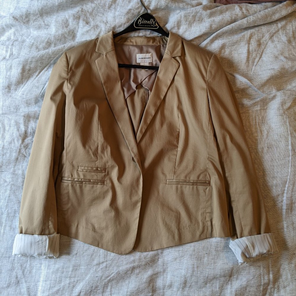 Club Monaco Blazer - Cotton Beige / Sand Classic Cut